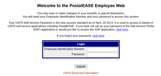 Liteblue PostalEASE Login at EWSS.USPS.Gov